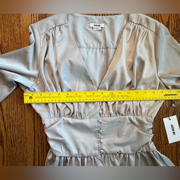 Jason Wu Peplum Ruffle Blouse – Gray Silver – Size S – NWT - Picture 9 of 10